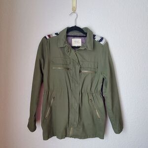 Thread & Supply | Military Green Anorak Style Utility Jacket w/Knit Back | Sz M